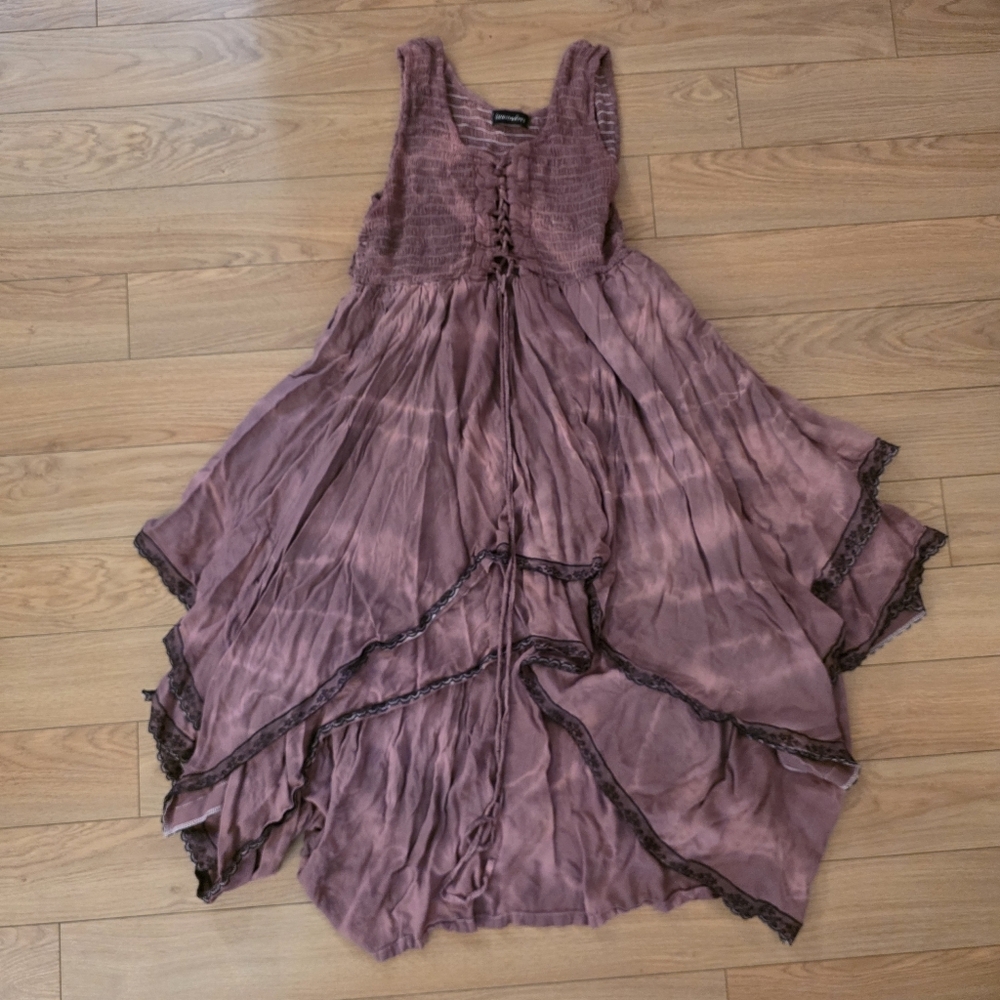 Lotustraders Tie Dyed Peasant Dress
